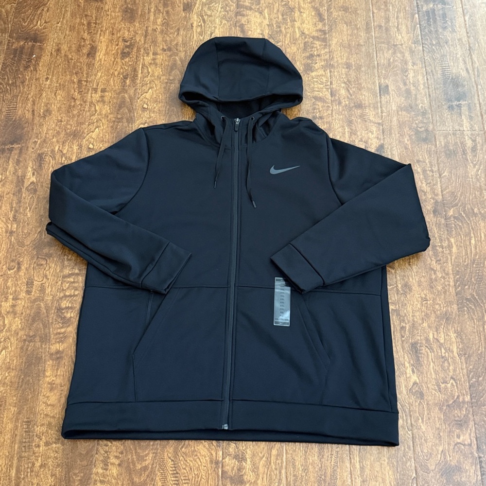 Nike Black Therma-Fit Performance Jacket with a hood Size XXL - Picture 1 of 17